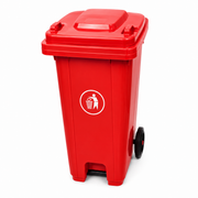 Contentor do Lixo com Rodas Reforçado de 100L – Contendedor de Lixo Exterior de Grande Capacidade (Vermelho)-AYD267-4