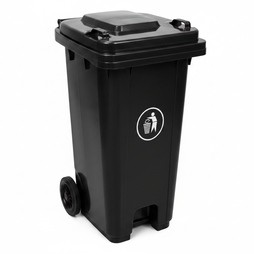 100L Heavy-Duty Wheeled Waste Bin – Large Capacity Outdoor Garbage Container ()-AYD267-4