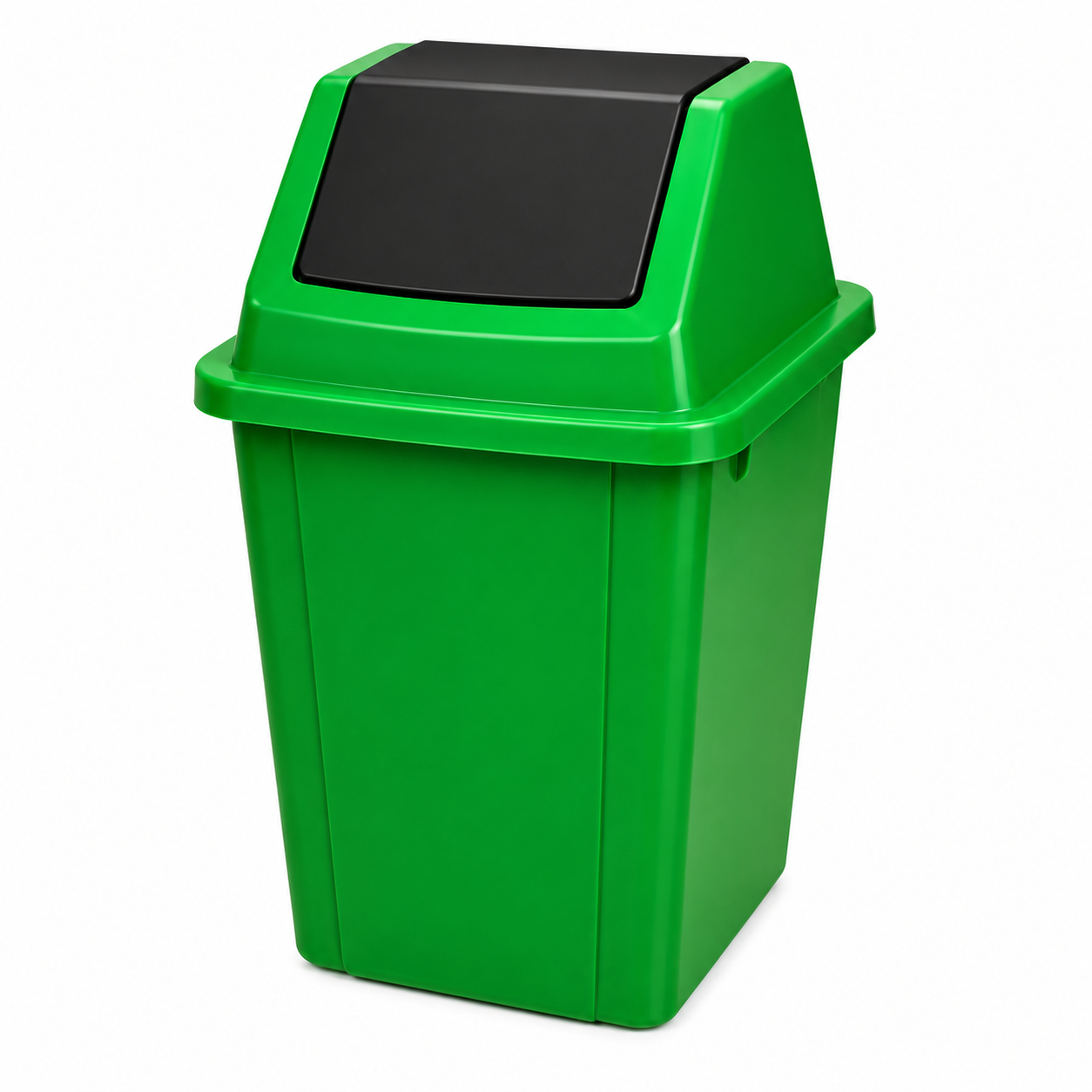 Caixote do Lixo de 60L com Tampa Basculante - Balde de Lixo de Plástico Moderno com Tampa Rebatível (Verde)-AYD267-9