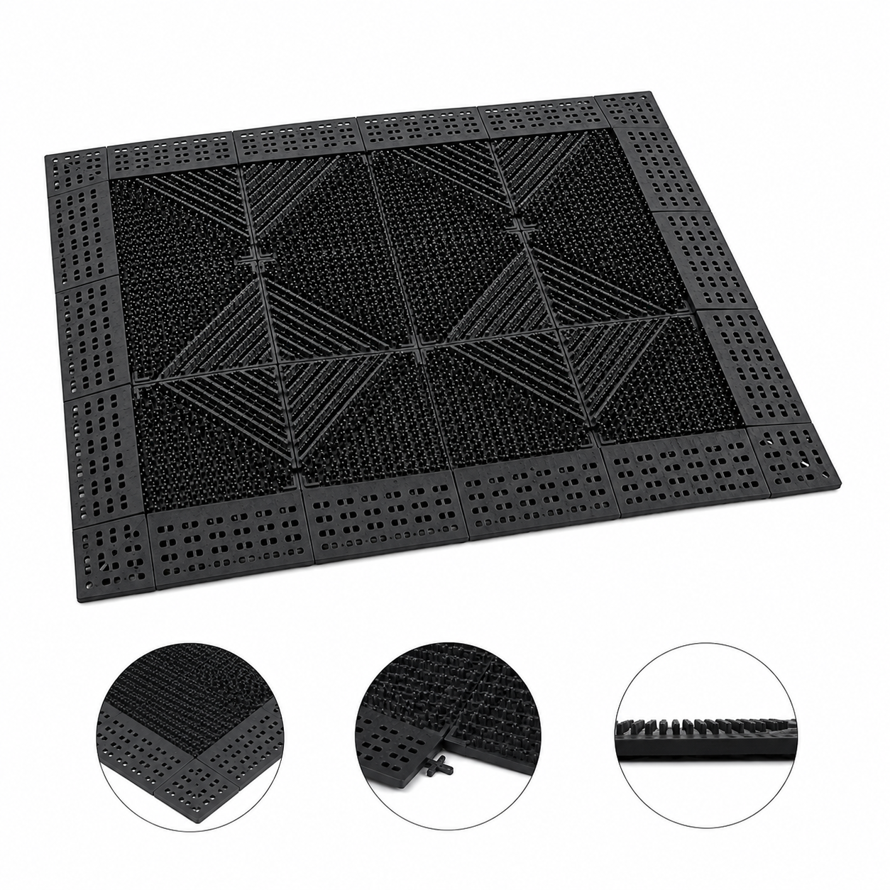 Tapete de Entrada Exterior Modular para Tráfego Pesado – Tapete de Chão Drenante Antiderrapante-AYD308-1/-2/-3