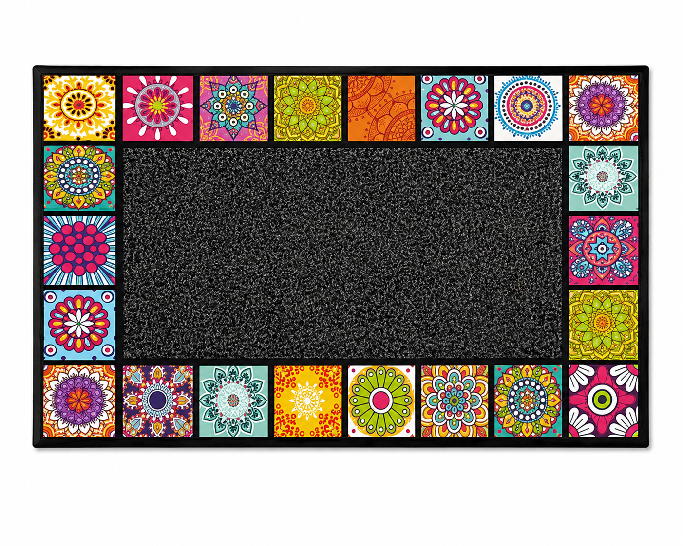 Capacho Decorativo Floral para Entrada – Tapete de Boas-Vindas Antiderrapante para Interior e Exterior - AYD308-25