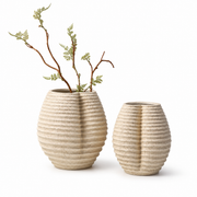 Modern Ribbed Ceramic Vase Set-AYD312-1/-2