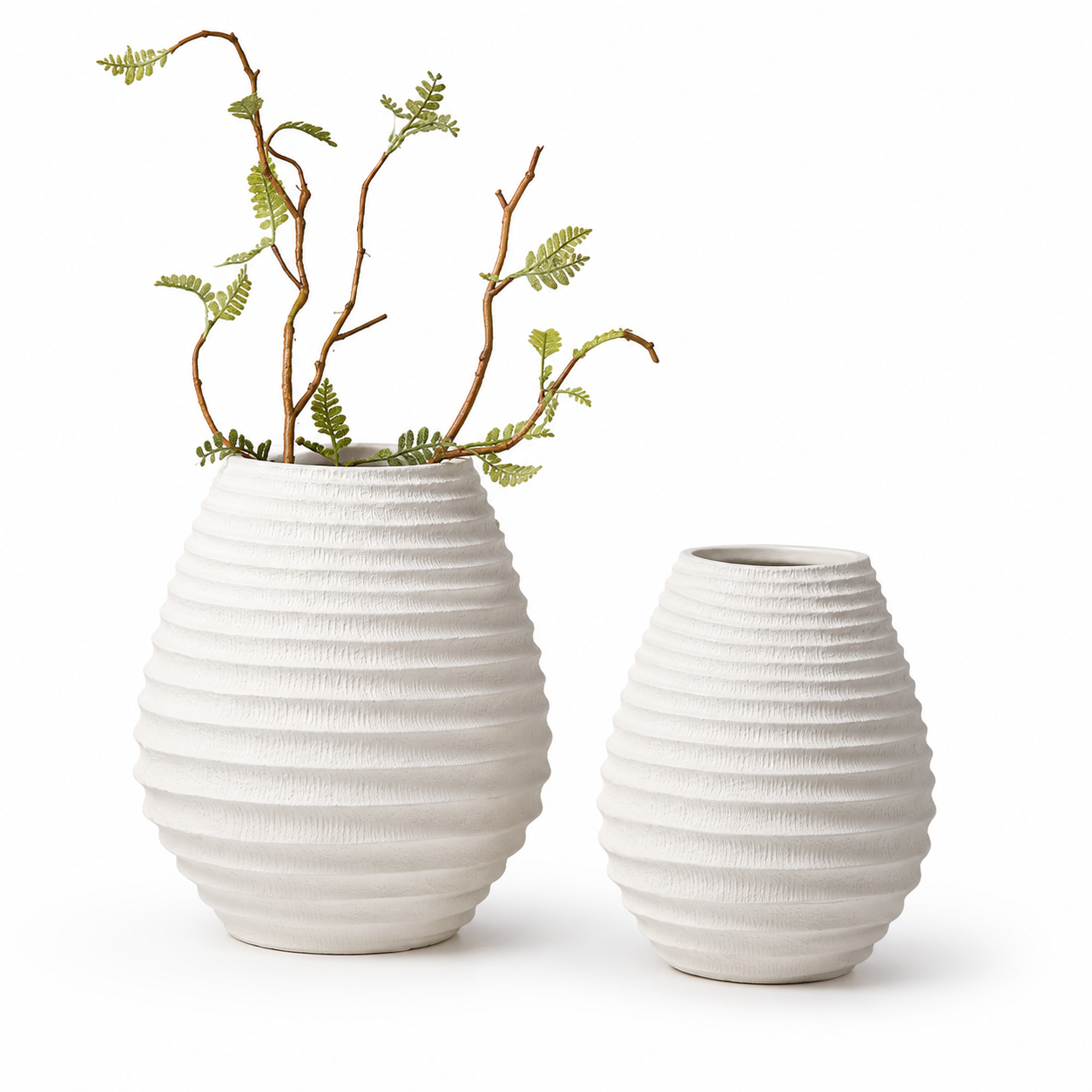 Conjunto de Vasos de Cerâmica Branca Modernos-AYD312-1/-2