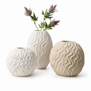 Conjunto de Vasos de Cerâmica com Textura de Ondas Modernas - AYD312-3