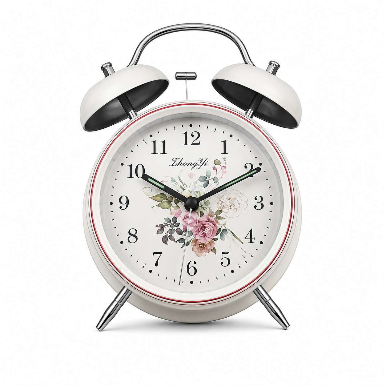 Despertador Vintage Floral com Campainha Dupla-AYD248-18