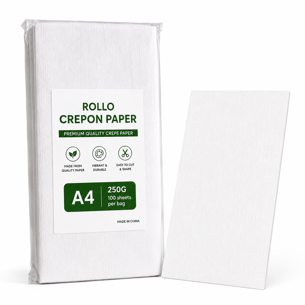 Folhas de Papel Crepom A4 Premium