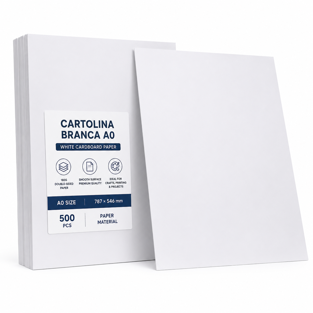 Rolo de Papel Cartolina Branca Premium - CARTOLINA TAMANHO A0