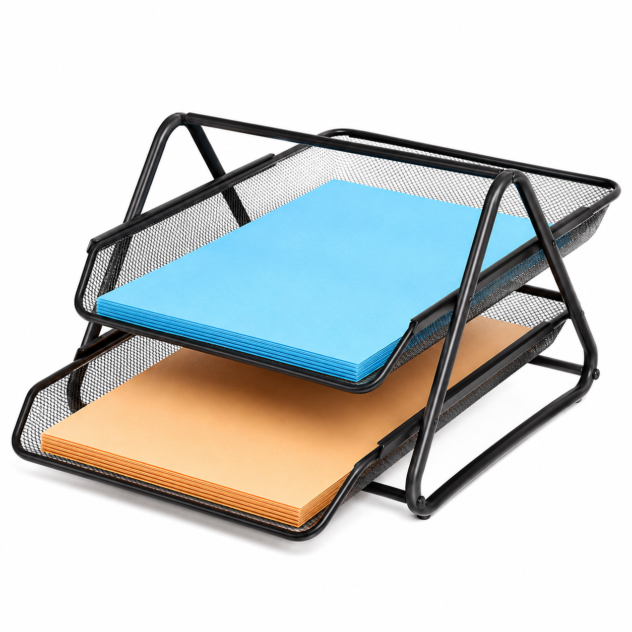 Organizador de Cartas de Malha Metálica de 2 Níveis