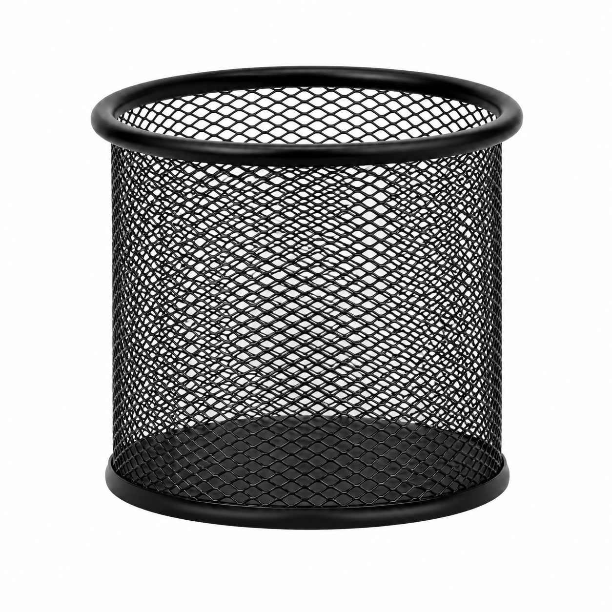 Porta-canetas em Malha Metálica Redonda – Preto