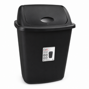Balde do Lixo em Plástico com Tampa de Baloiço – Preto-10L AYD256-104