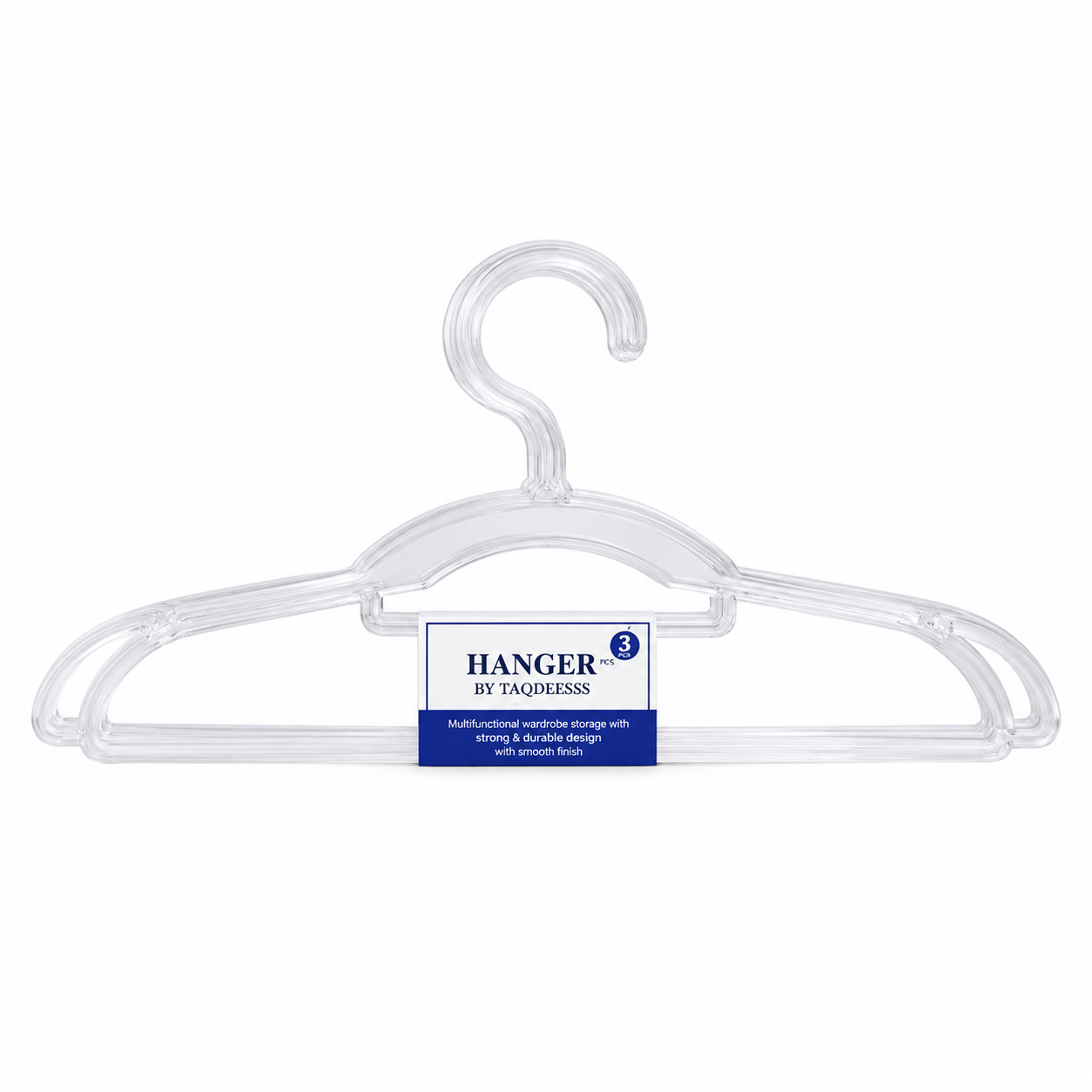 Cabides de Plástico Transparente Premium (Pack de 5) – Design Cristal Transparente-AYD256-210