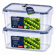 Conjunto de Recipientes Herméticos Premium para Alimentos – 2 Caixas Retangulares para Conservar Frescura-AYD256-290