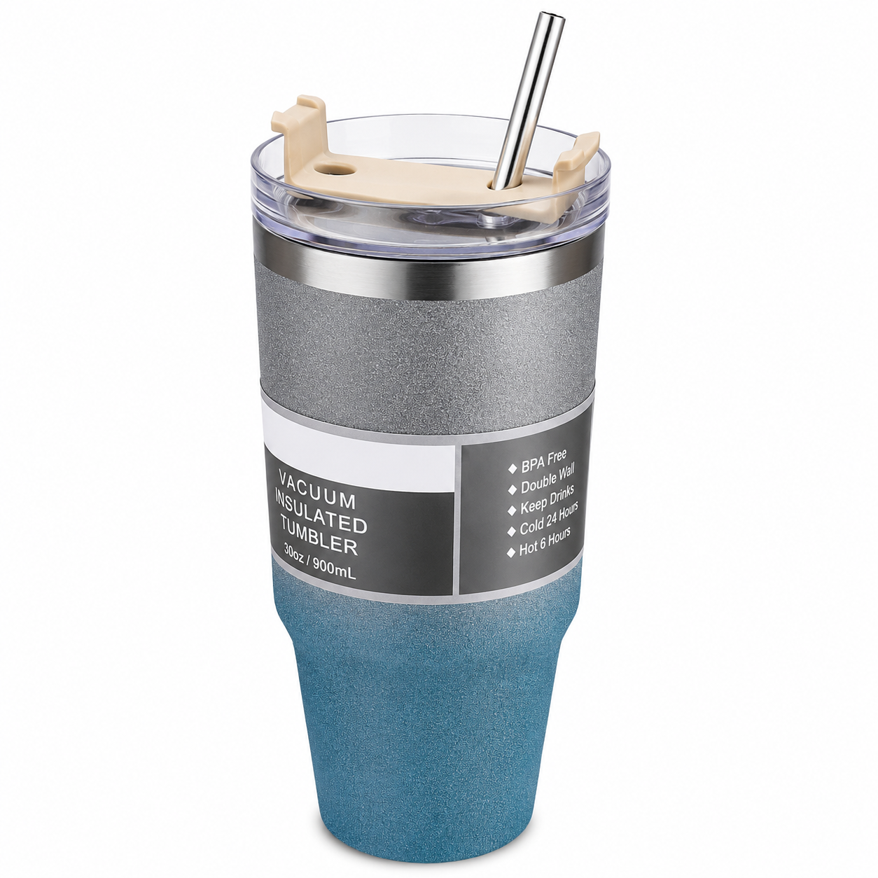 Caneca de Viagem Premium com Isolamento a Vácuo e Palhinha – 900ml-AYD256-292