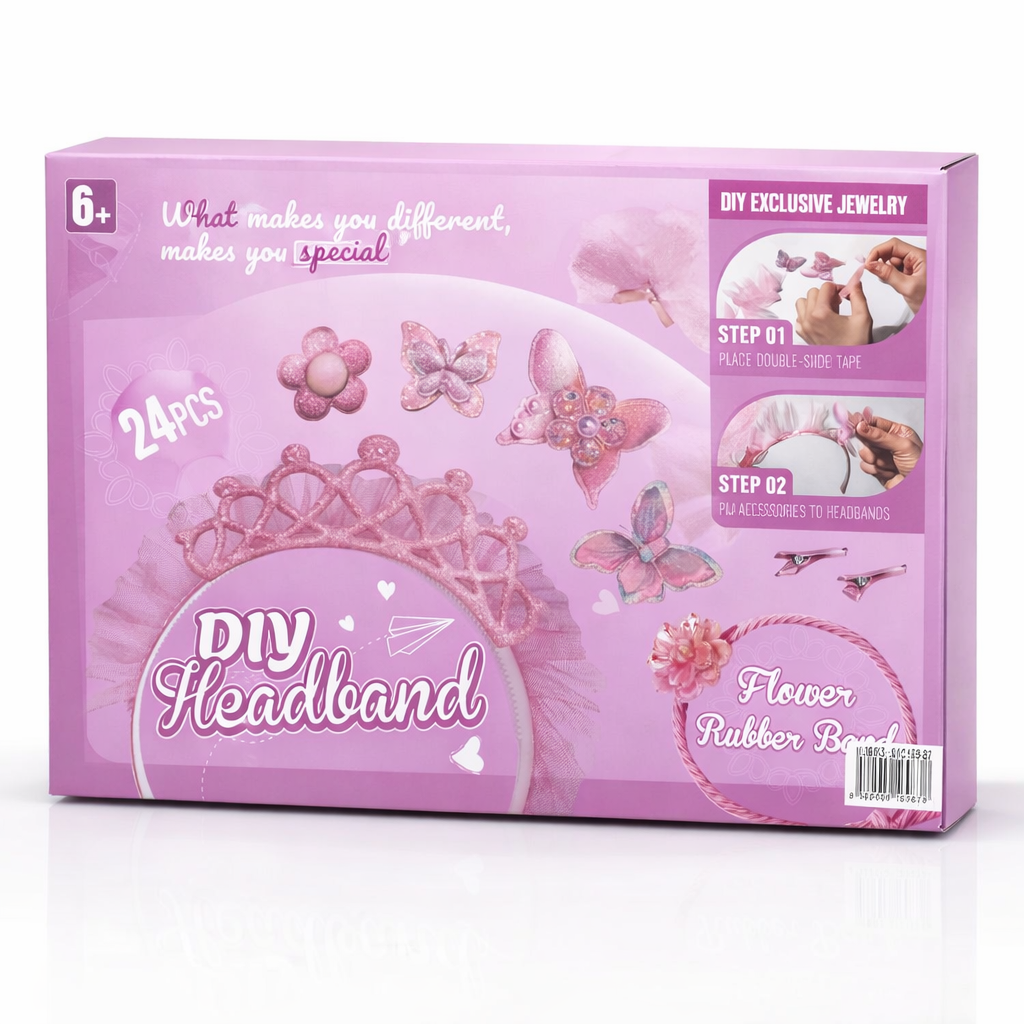 Kit de Acessórios para o Cabelo e Tiara DIY para Crianças – Conjunto de Artesanato Criativo (6+) (AYC169-87)