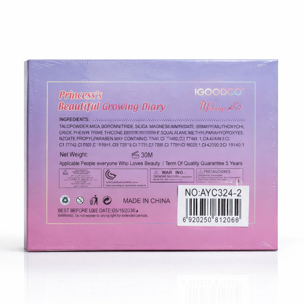 Kit de Maquilhagem de Princesa – Lindo Diário para Crianças (AYC324-2)