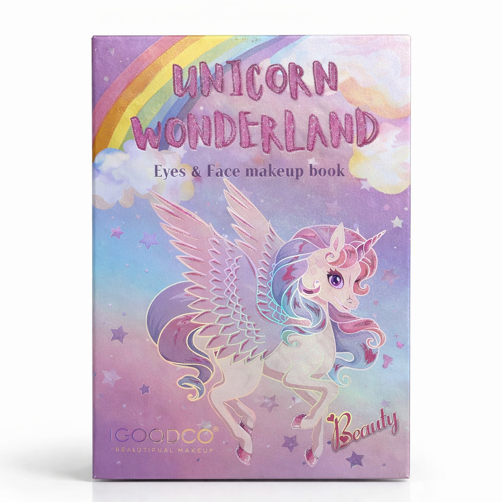 Livro de Maquilhagem Unicorn Wonderland – Conjunto de Beleza para Olhos e Rosto para Crianças (AYC324-1)