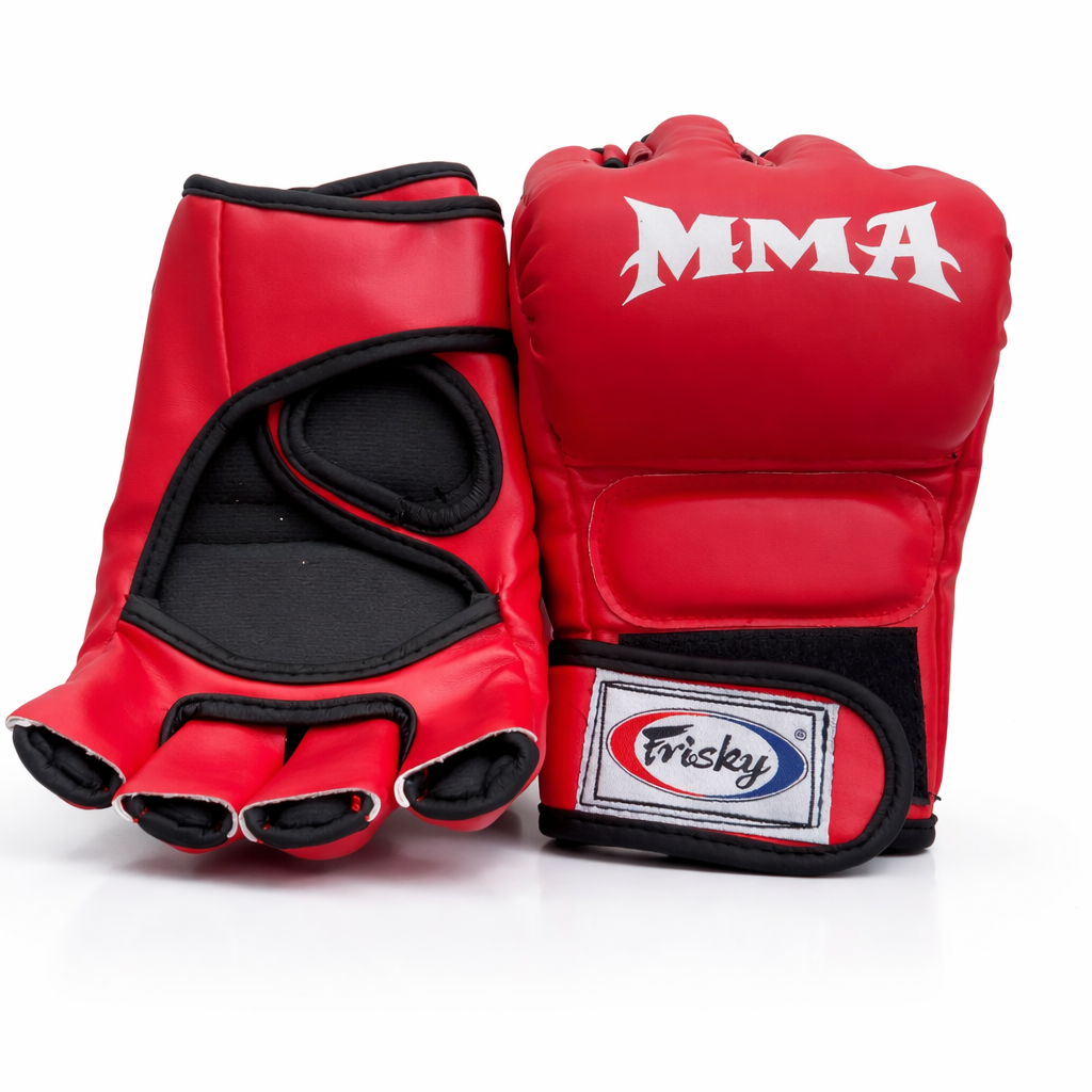 Luvas de Treino MMA Vermelhas – Luvas de Grappling e Sparring com Dedos Abertos (AYD275-9)