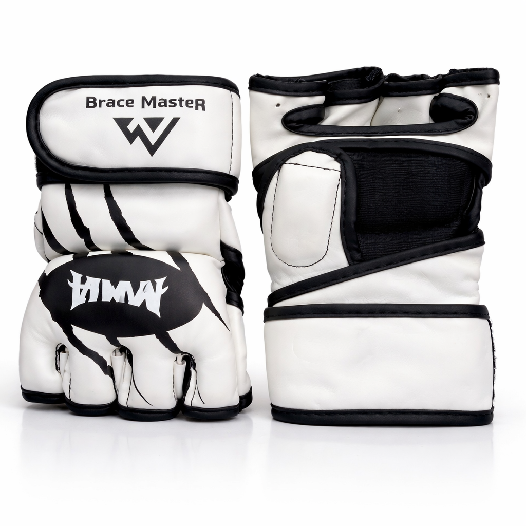 Luvas de MMA Brancas e Pretas – Luvas Profissionais de Treino e Combate (AYD277-8)