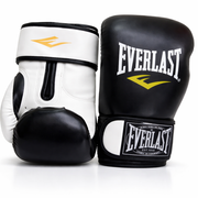 Luvas de Boxe Clássicas Everlast – Luvas de Treino e Sparring Profissionais (Preto/Branco) (AYD277-4)