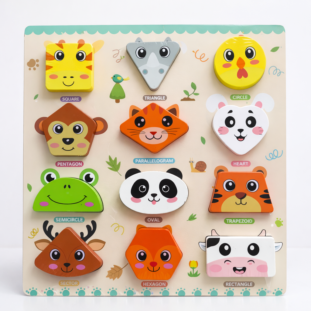 Quebra-cabeças de Madeira com Animais para Crianças – Brinquedo Educativo