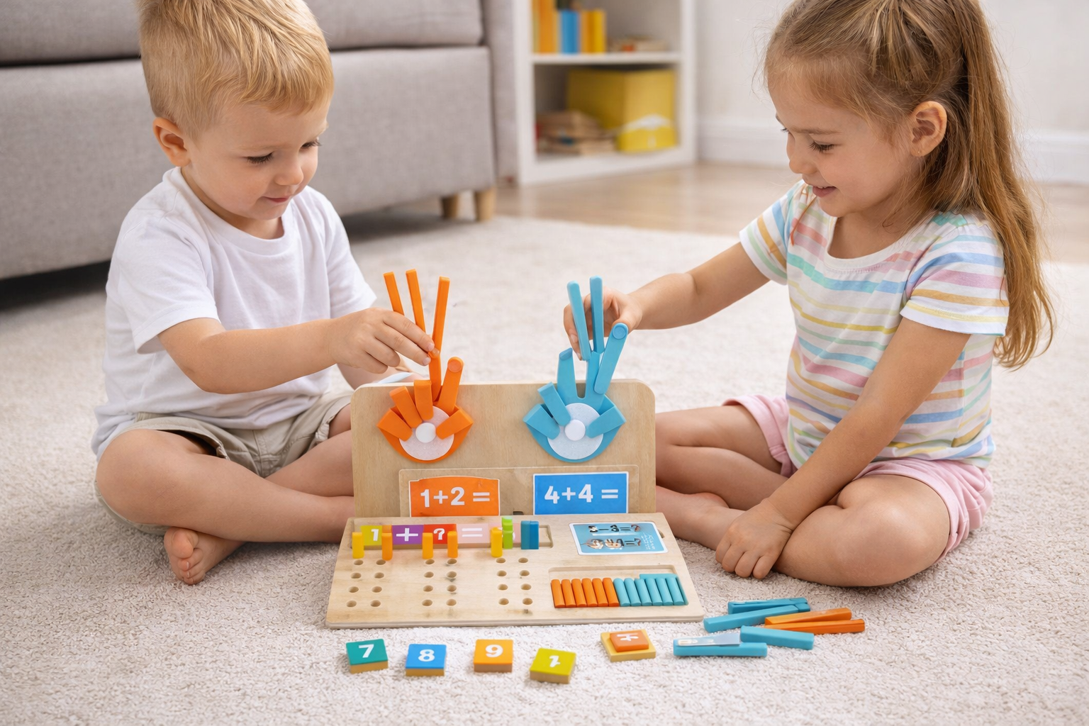 Quadro de Contagem e Aprendizagem de Matemática em Madeira para Crianças – Brinquedo Educativo Interativo (AYC166-46)