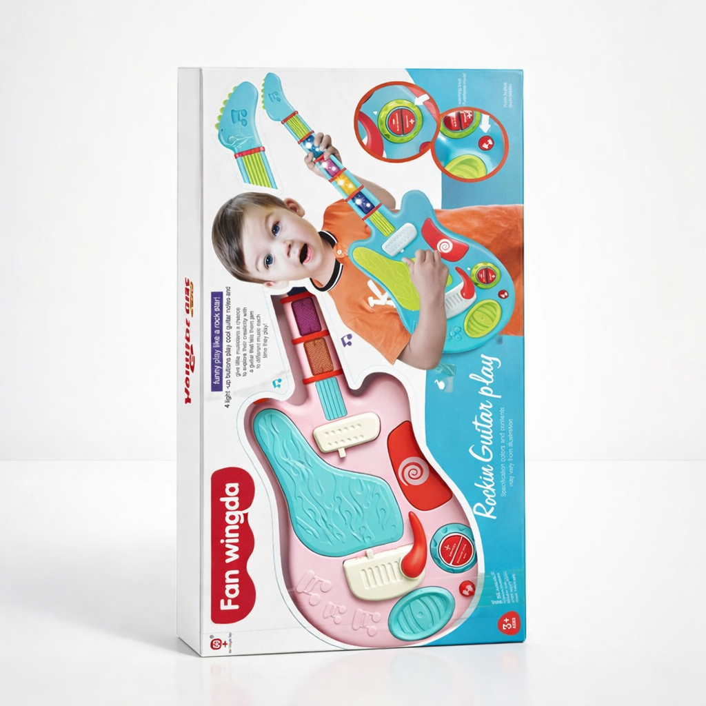 Guitarra de Brinquedo Rockin' Kids – Guitarra Musical de Aprendizagem com Luzes e Sons (Idades 3+) (AYC85-134)