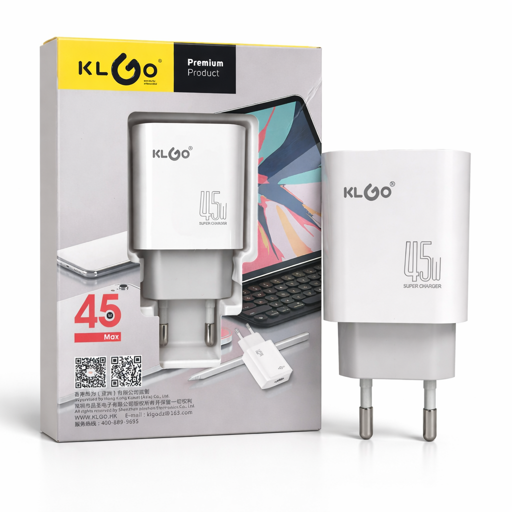 Carregador Rápido KLGO 45W – Adaptador Carregador USB-C Super (Série Premium) (AYC336-7)