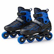 Patins em Linha Ajustáveis – Desempenho de Andamento Suave (Preto e Azul)
