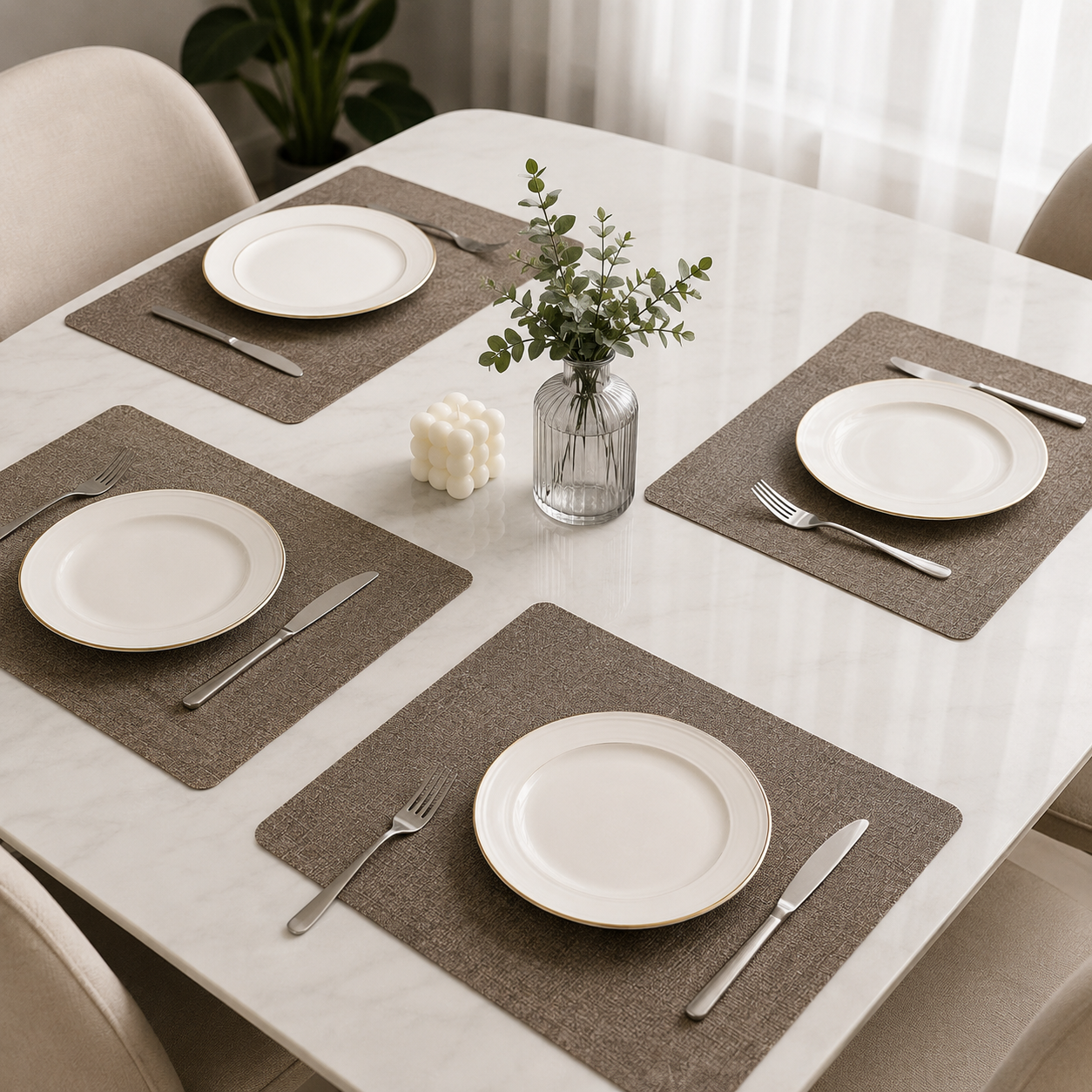 Individual de Mesa Tecido Premium – Resistente ao Calor Antiderrapante (30 × 45 cm)-AYD273-16
