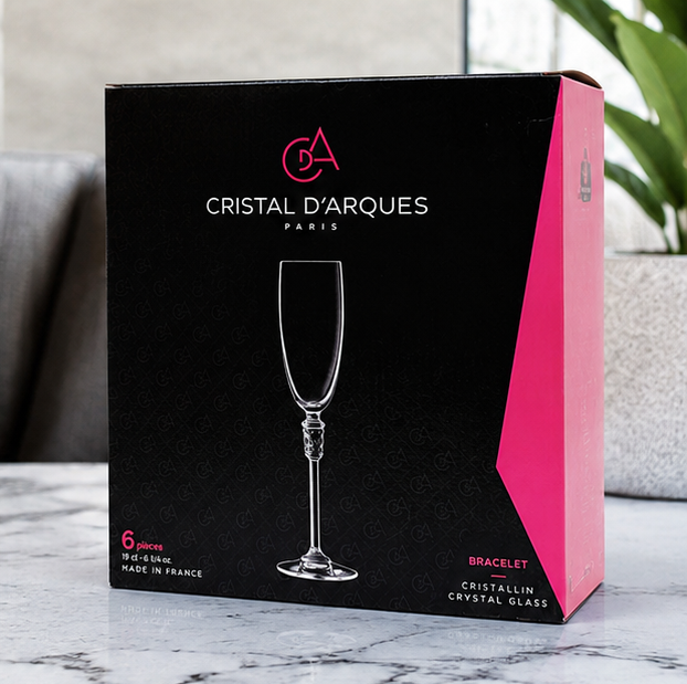 Conjunto de 6 Taças de Champanhe Cristal d'Arques Paris (883314575491)