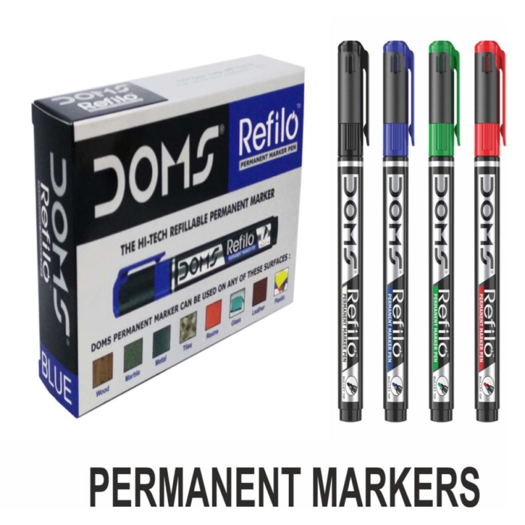 Marcador Permanente DOMS InkXten Ponta Redonda Verde Pack de 12