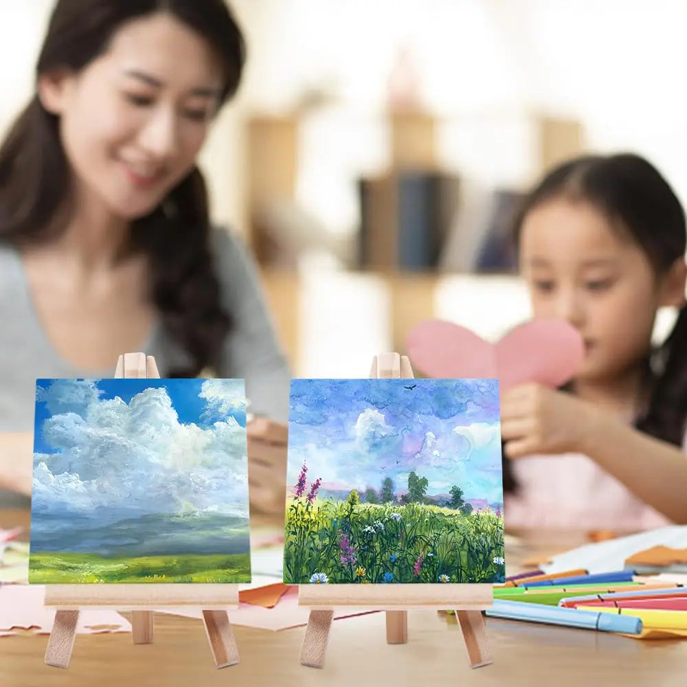 12-Piece Mini Canvas and Easel Painting Set