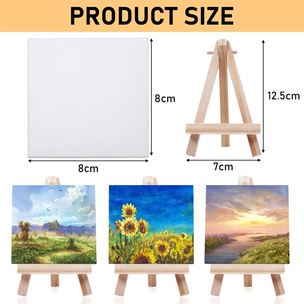 12-Piece Mini Canvas and Easel Painting Set