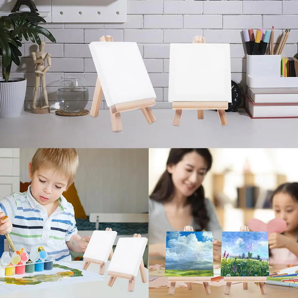 12-Piece Mini Canvas and Easel Painting Set