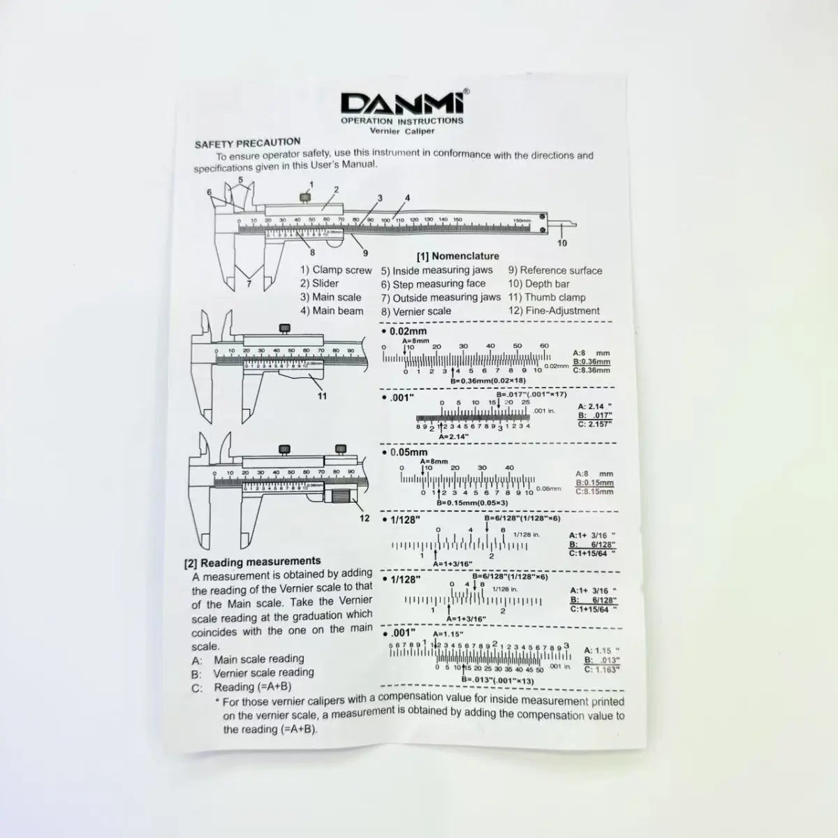 Danmi 150mm Analog Vernier Caliper with Storage Case