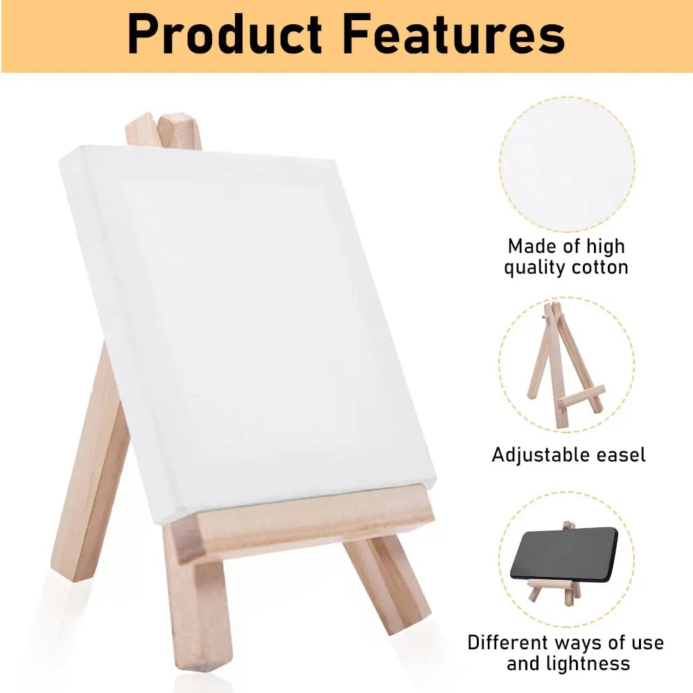 12-Piece Mini Canvas and Easel Painting Set