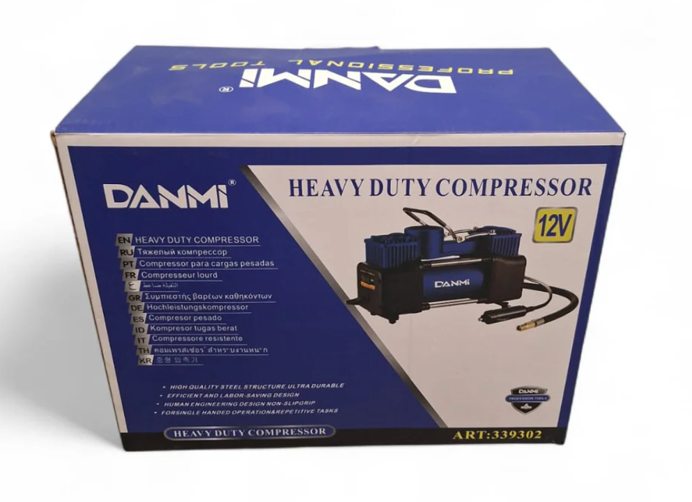 Redisson DANMI 12V Portable Car Compressor Heavy Duty Inflator