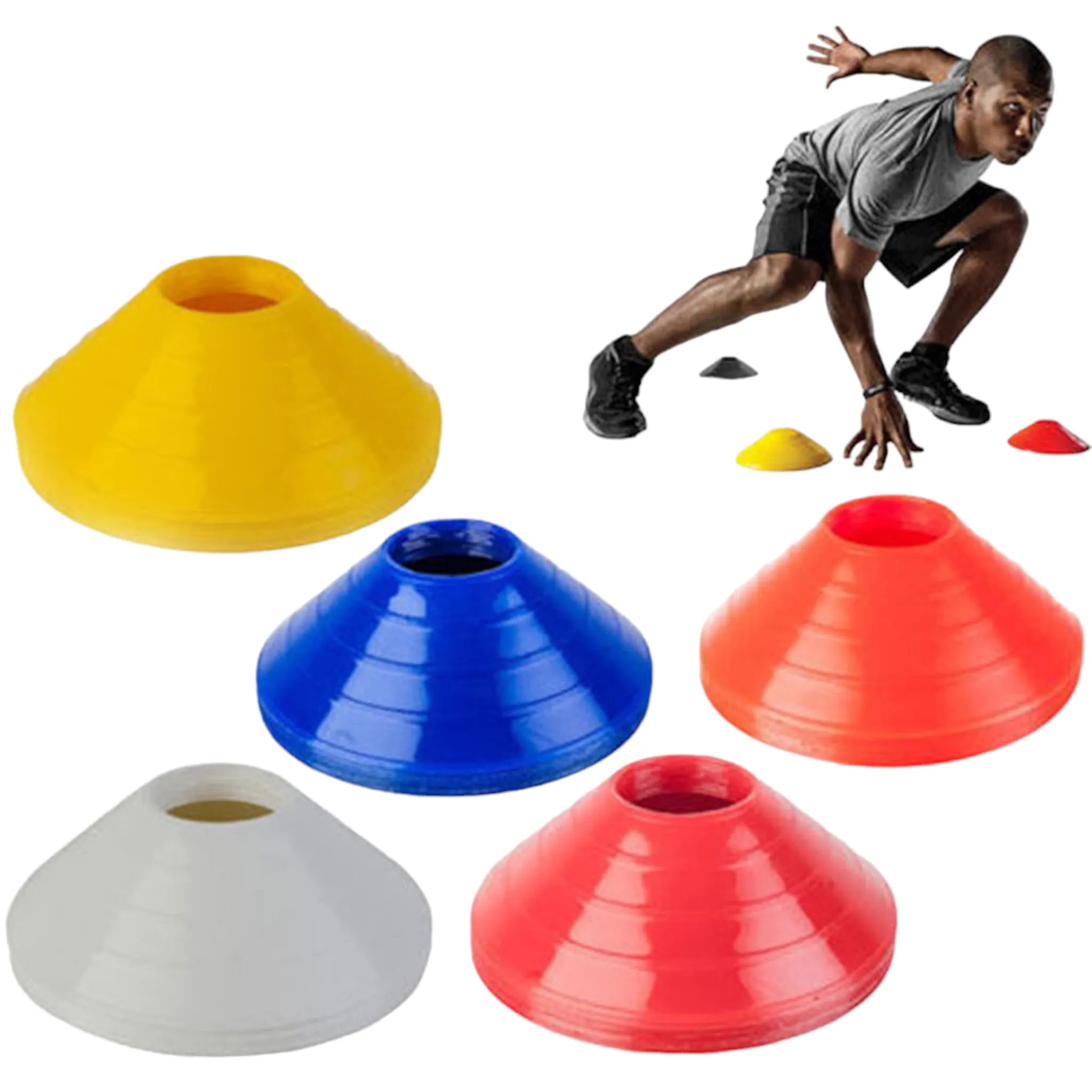 Range Sports 50-Piece Plastic Training Football Cone Set