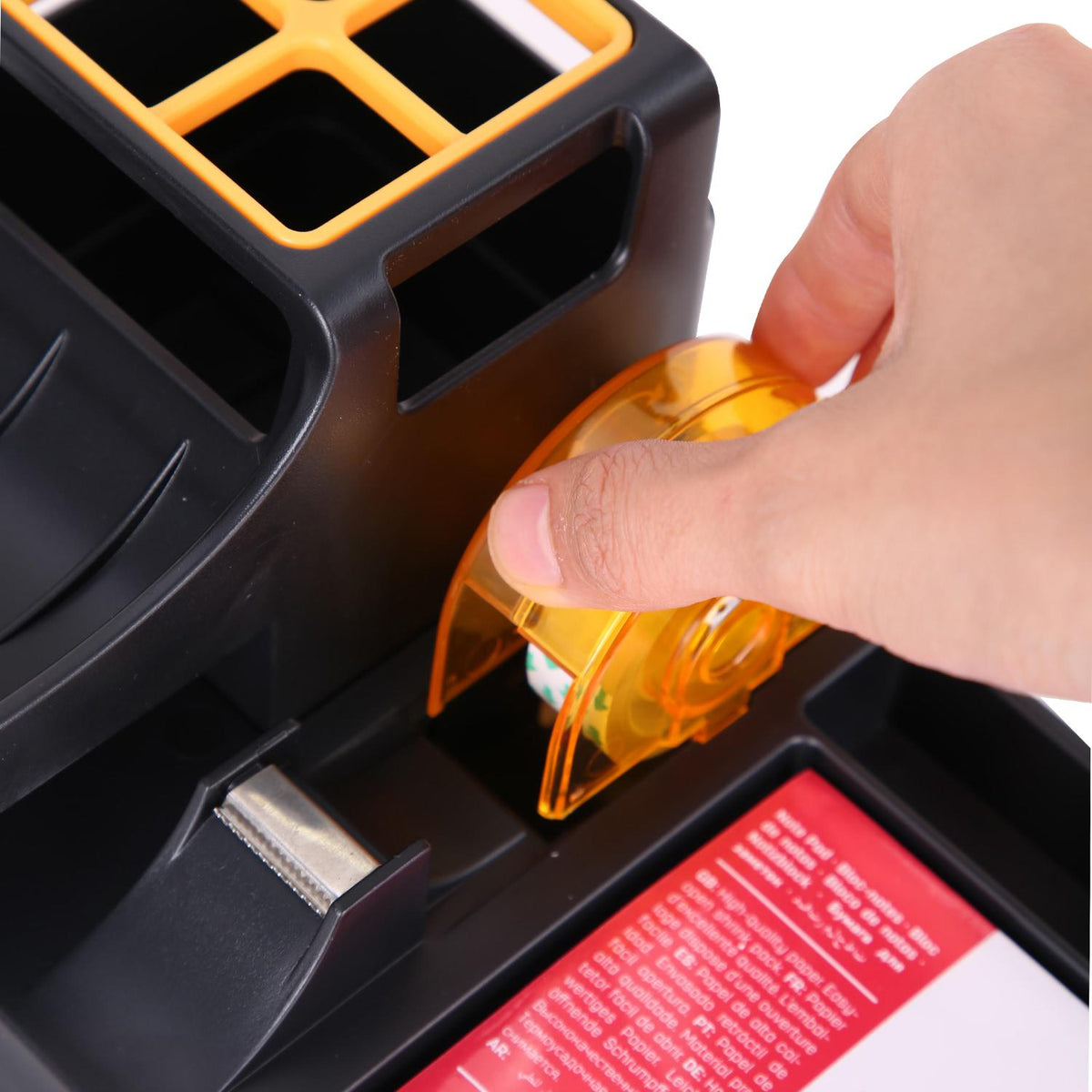 Deli Desk Organizer E9110 7-Compartment with Tape Dispenser