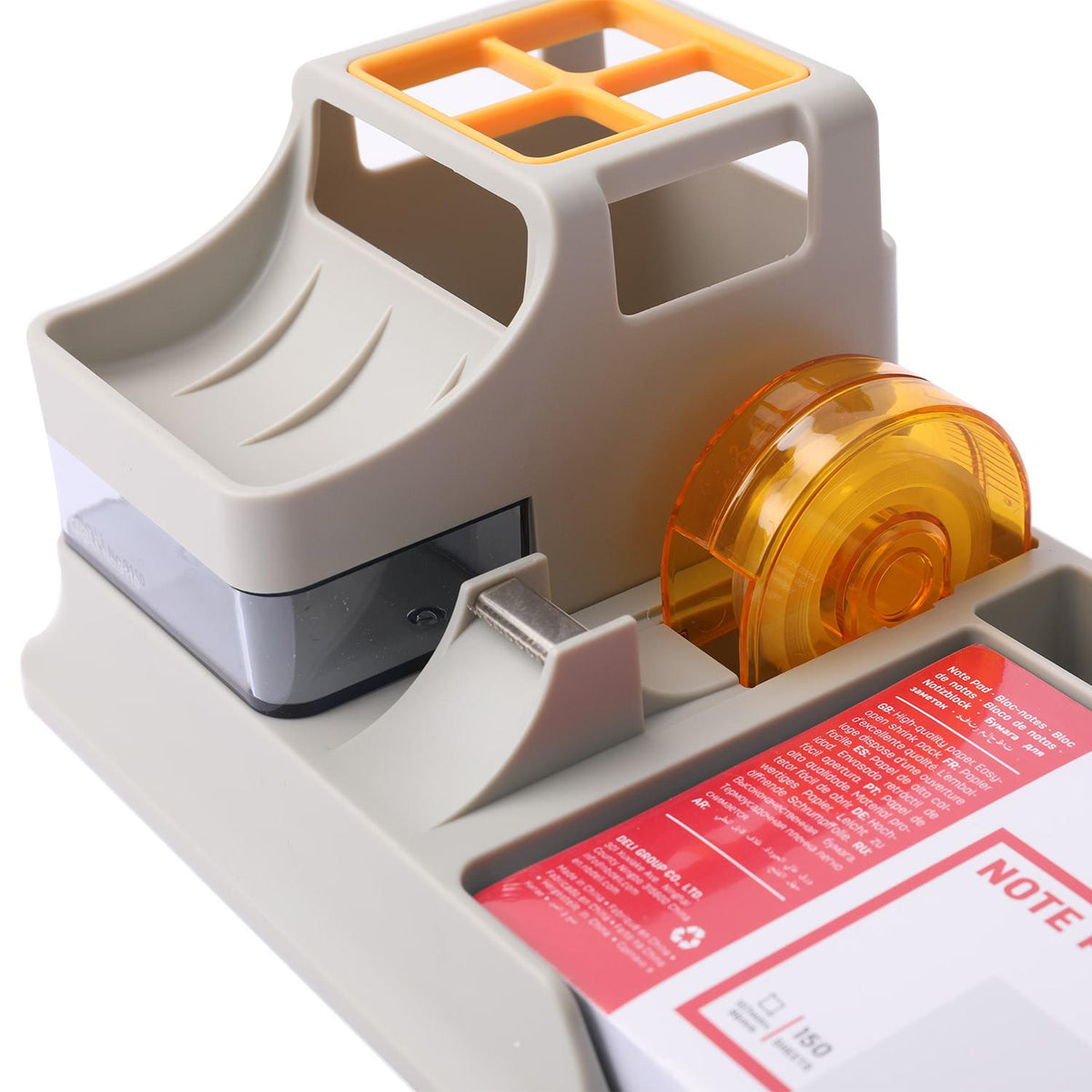 Deli Desk Organizer E9110 7-Compartment with Tape Dispenser