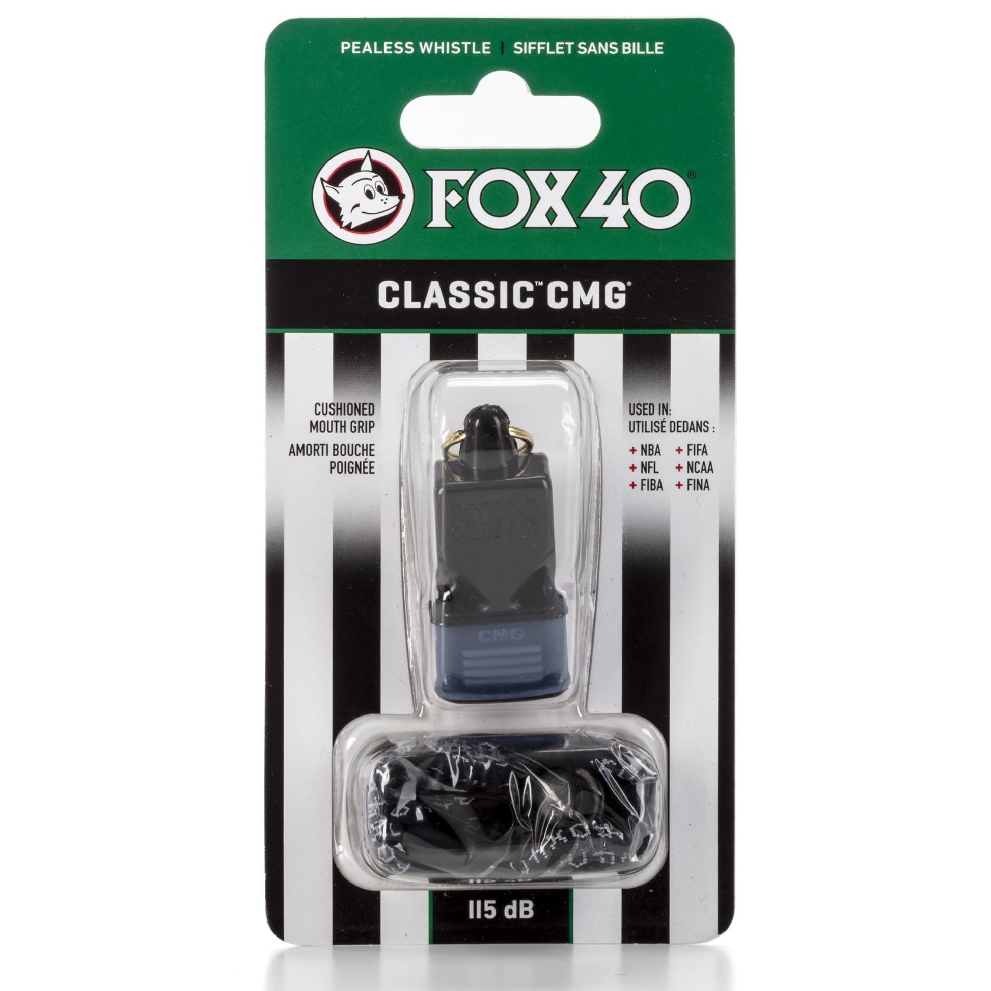 Fox 40 Classic Cushioned Mouth Grip Safety Whistle with Lanyard