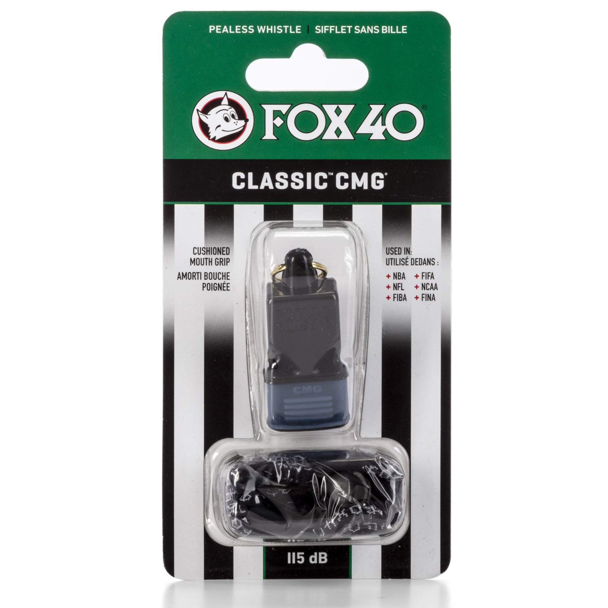 Fox 40 Classic Cushioned Mouth Grip Safety Whistle with Lanyard