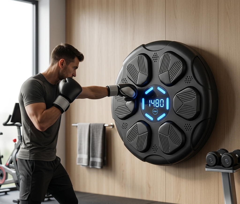 Máquina de Boxe Musical Inteligente – Alvo de Treino de Boxe Interativo Montado na Parede-AYD256-384