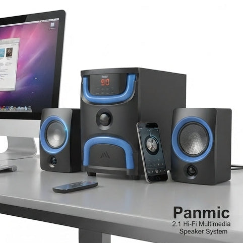Panmic PA-A3 Multimedia Speakers: Cinematic Sound Immersion with Deep Bass and Total Control - (PA-A3)