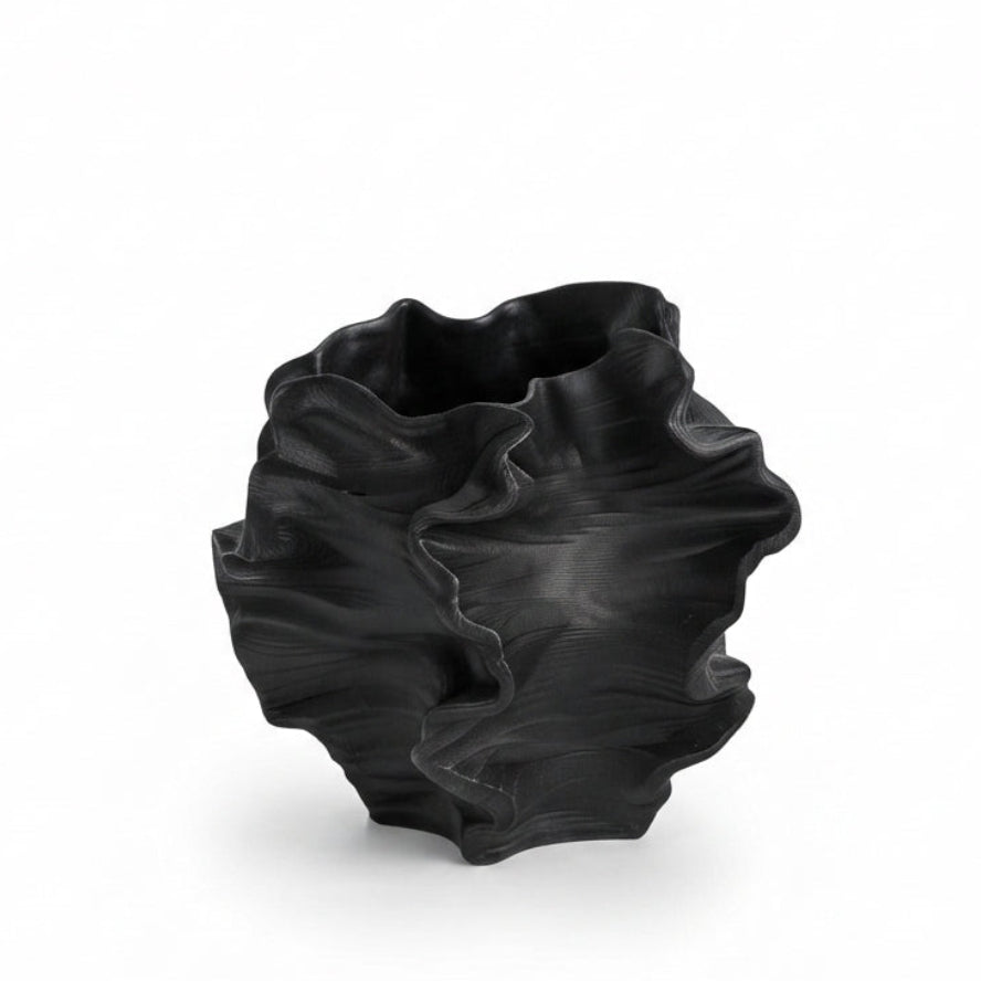 Luxury Black Sculptural Ceramic Vase - (AYD312-23)