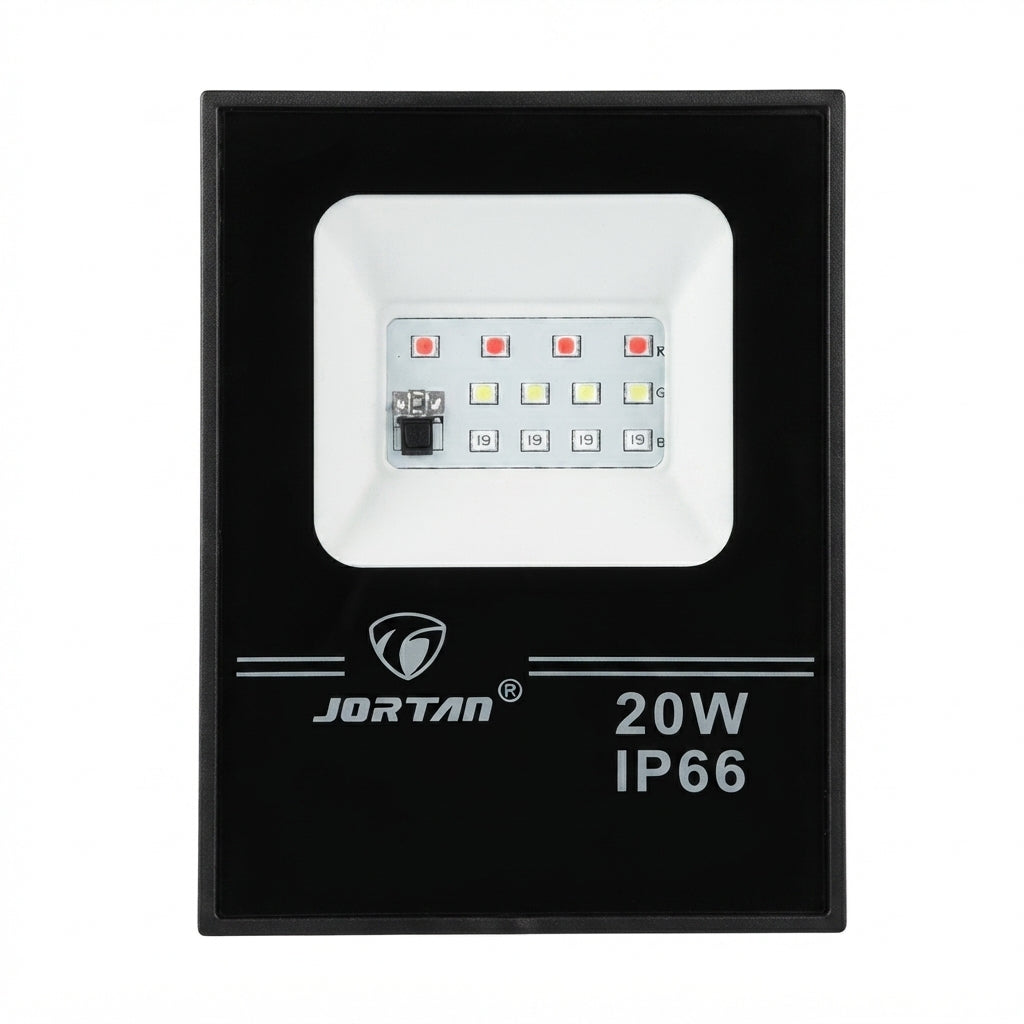 Refletor Flood Light RGB 20W Jortan IP66: Efeitos de Luz Incríveis para Pátios e Jardins - (AYA147-5)