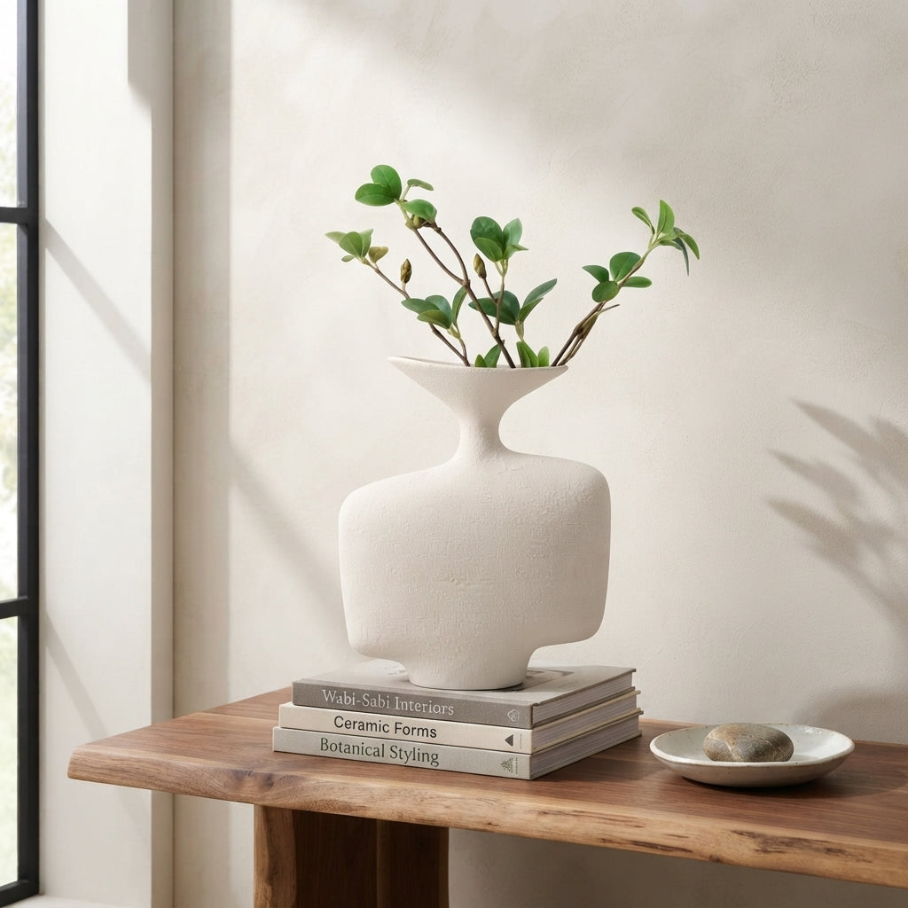 Medium Modern Sculptural Ceramic Vase - (AYD312-18)