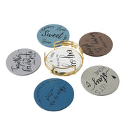 Conjunto de Bases para Copos Redondas 'Frases Inspiradoras': Charme, Proteção e Elegância Dourada para a sua Mesa - (AYD296-43)