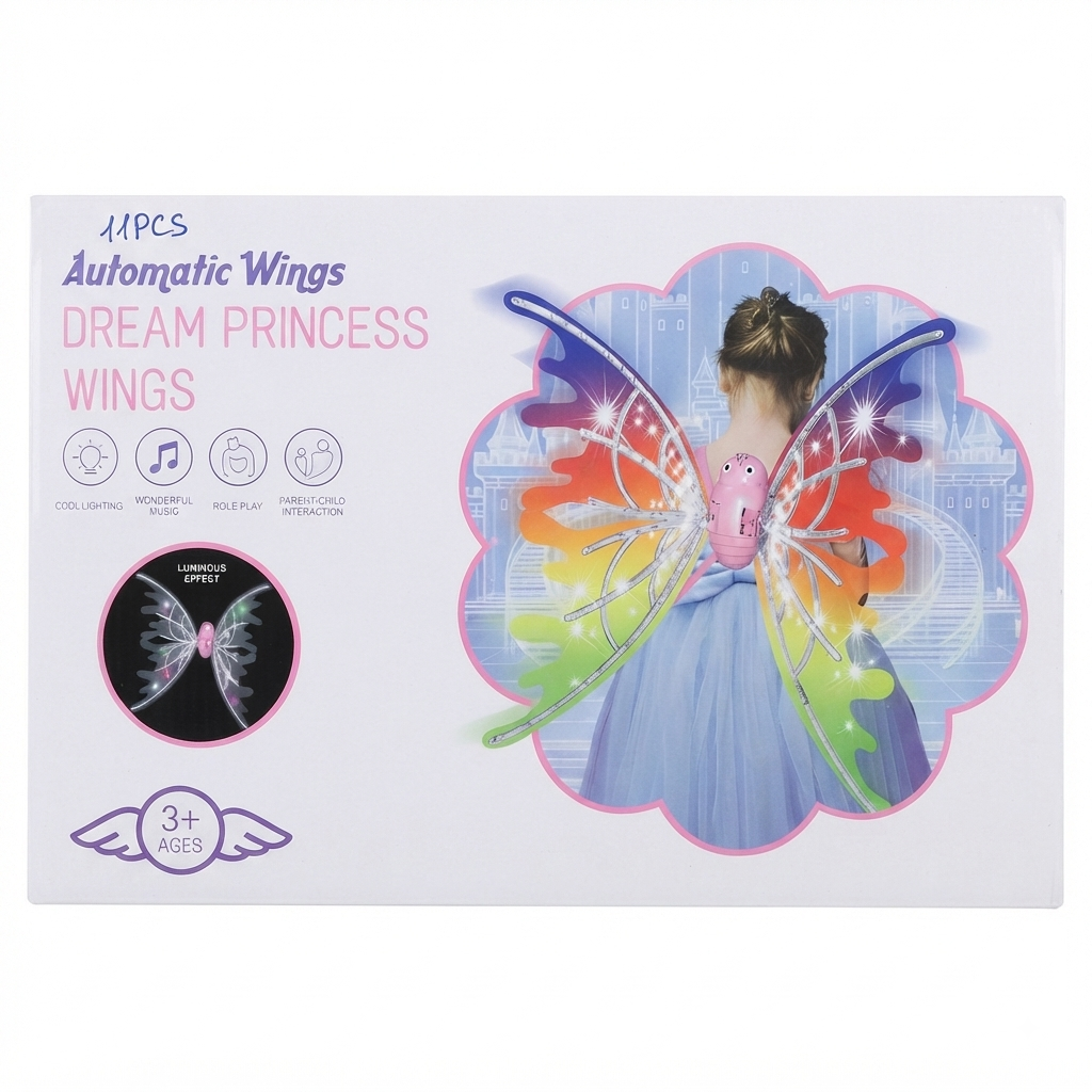 Asas de Princesa LED Automáticas com Alças nas Costas para Meninas - (AYC143-13)