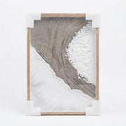 Abstract Painting 'Natural Landscape', 40/60cm: Organic Textures, White Stones and Sophisticated Embossed Design - (AYD313-6)